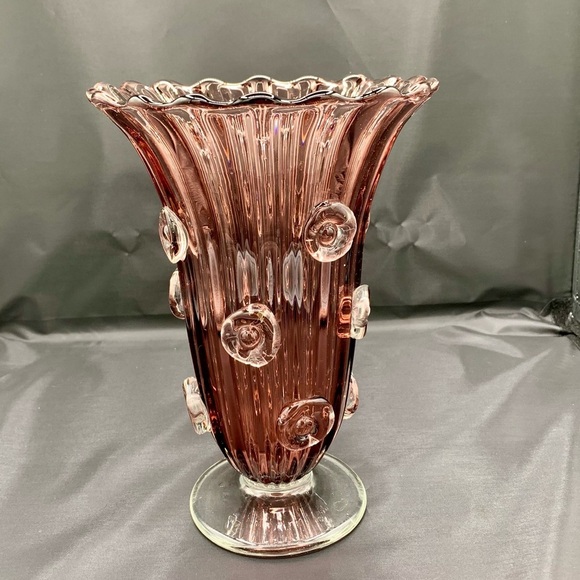 vintage tall art glass vase 10” - Picture 1 of 13